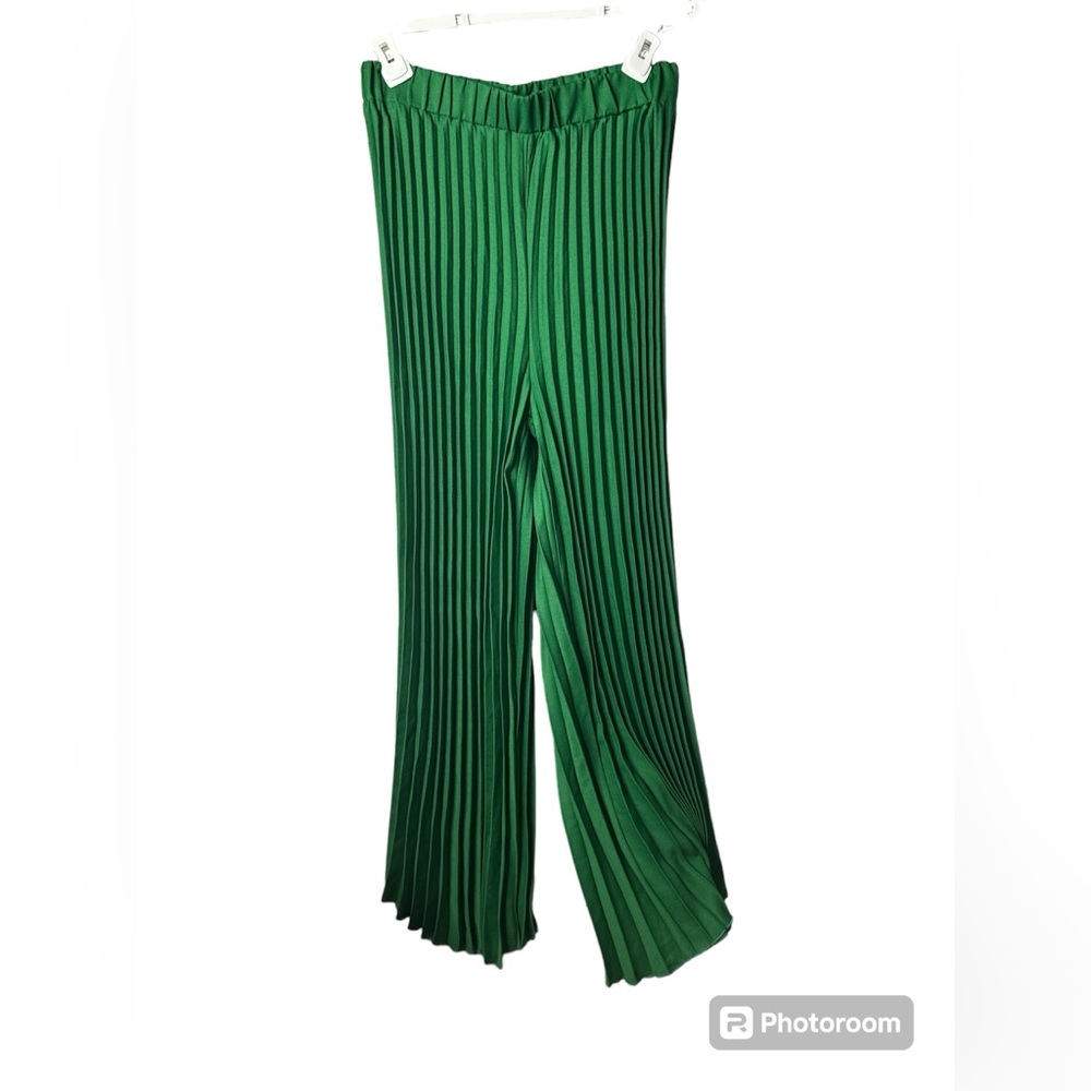 SHEIN Green Flare Dress Pants Hugh Waist